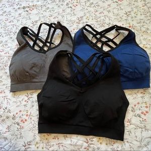 3 pack seamless sports bras bundle